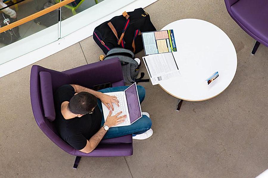 Student on laptop