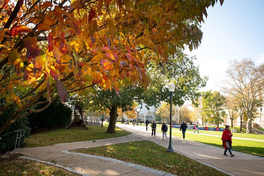 students walking on Campus at CMU